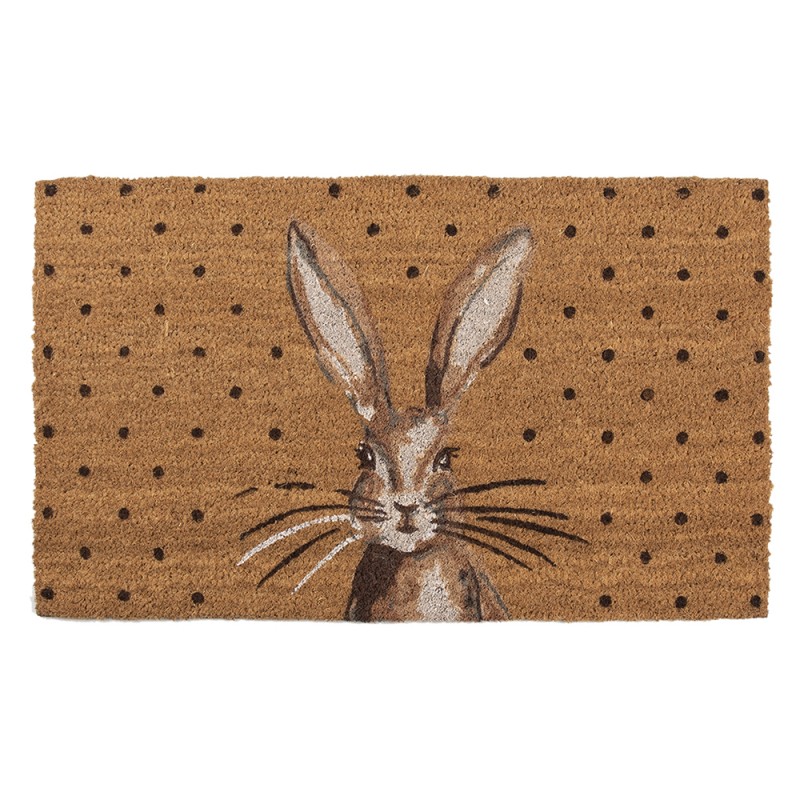 MC209 Paillasson 75x45 cm Marron Fibre de coco PVC Lapin Rectangle Tapis de coco