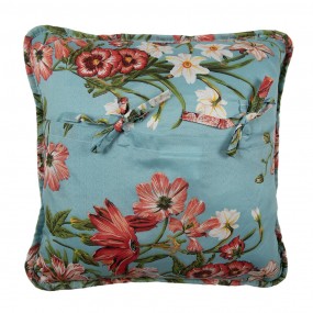 2Q197.020 Federa per cuscino 40x40 cm Blu Rosa  Cotone Poliestere Fiori  Copricuscino decorativo