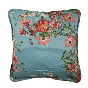 2Q197.030 Cushion Cover 50x50 cm Blue Pink Cotton Polyester Flowers Pillow Cover