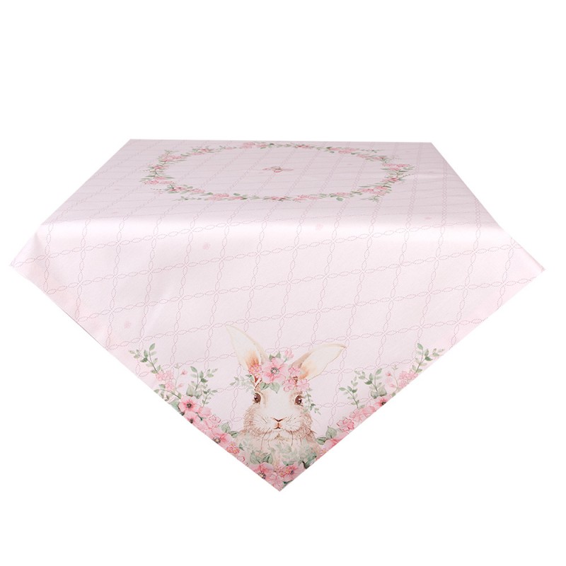 FEB01-1 Tablecloth 100x100 cm Pink Cotton Rabbit Square