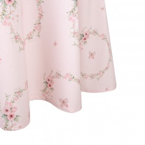 2FEB07-1 Tablecloth Ø 170 cm Pink Cotton Rabbit Round Table cloth
