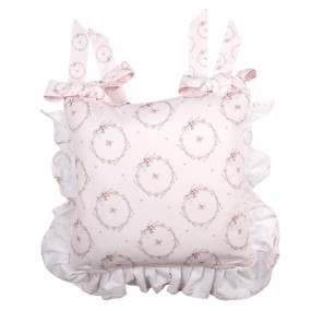 2FEB25-1 Chair Cushion Cover 40x40 cm Pink Cotton Rabbit Pillow Cover