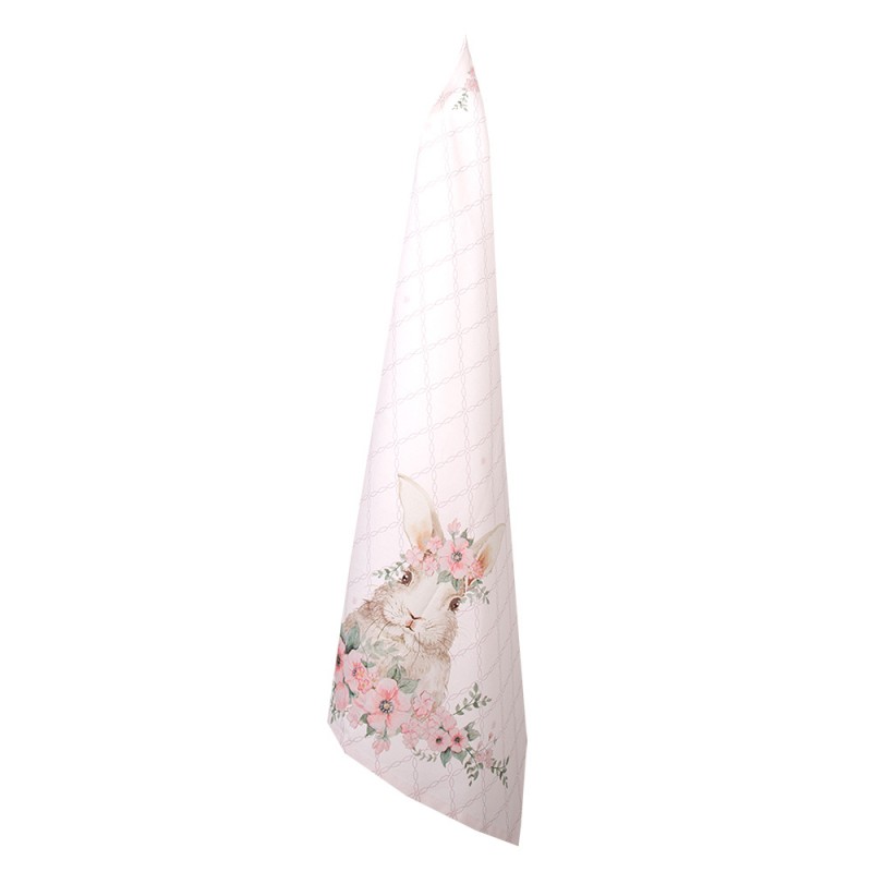 FEB42-1 Tea Towel  50x70 cm Pink Cotton Rabbit Kitchen Towel