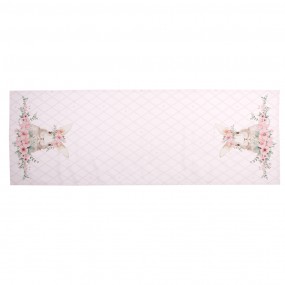 2FEB64-1 Table Runner 50x140 cm Pink Cotton Rabbit Tablecloth