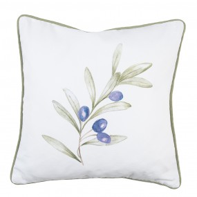 2OLF21 Cushion Cover 40x40 cm White Cotton Olives