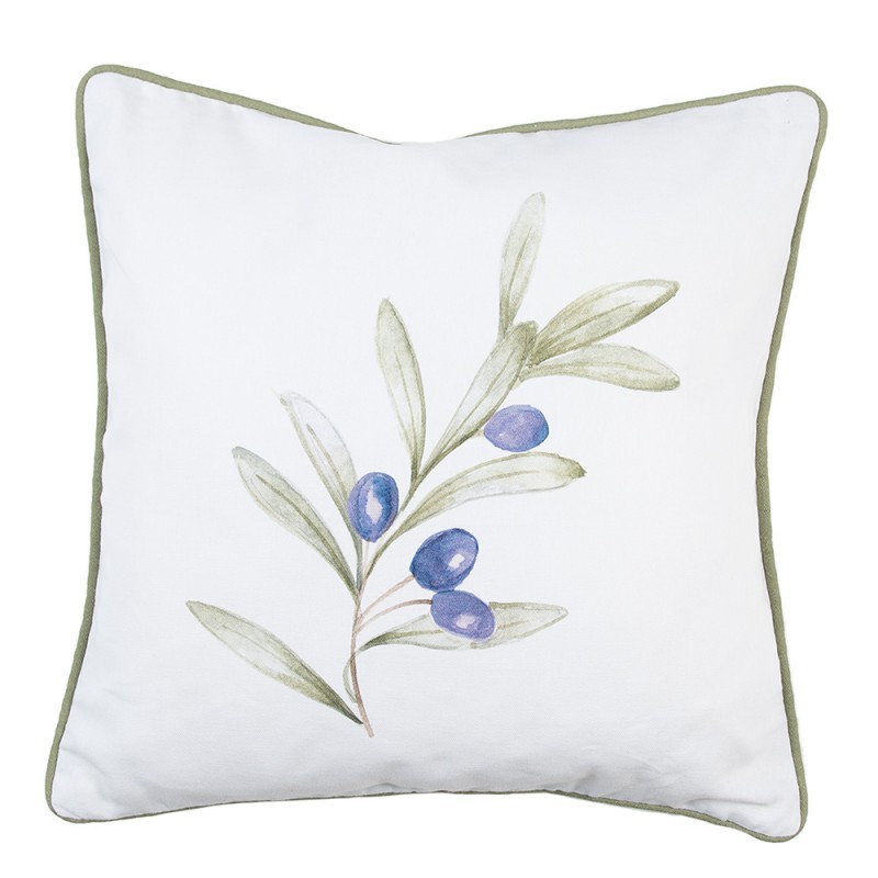 OLF21 Cushion Cover 40x40 cm White Cotton Olives