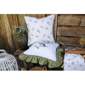 2OLF21 Cushion Cover 40x40 cm White Cotton Olives
