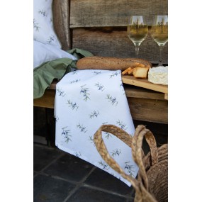 2OLF40 Placemats Set of 6 48x33 cm White Cotton Olives