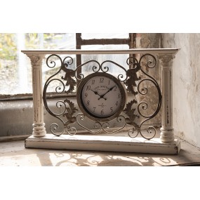 25KL0213 Floor Clock 76x48 cm White Wood Metal Rectangle Hanging Clock