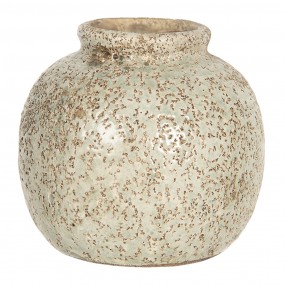 26CE1216 Vaso  8 cm Marrone Ceramica Rotondo Fioriera per interni