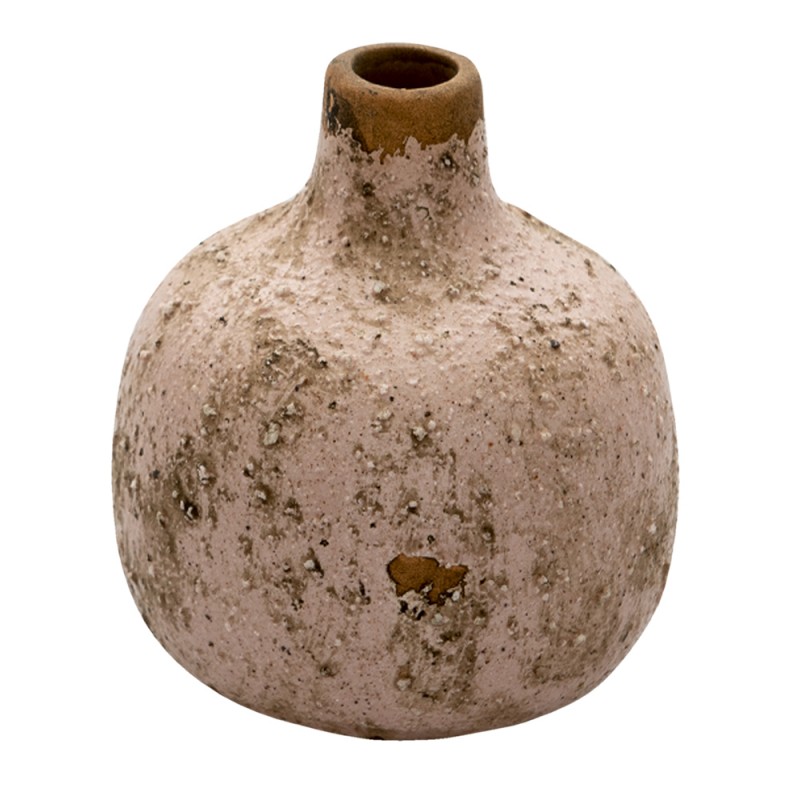 6CE1315 Vase 9 cm Rosa Keramik Rund Dekoration Vase