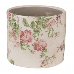 26CE1623S Pot de fleurs Ø 12x10 cm Beige Rose Céramique Fleurs Pot de fleurs d'intérieur