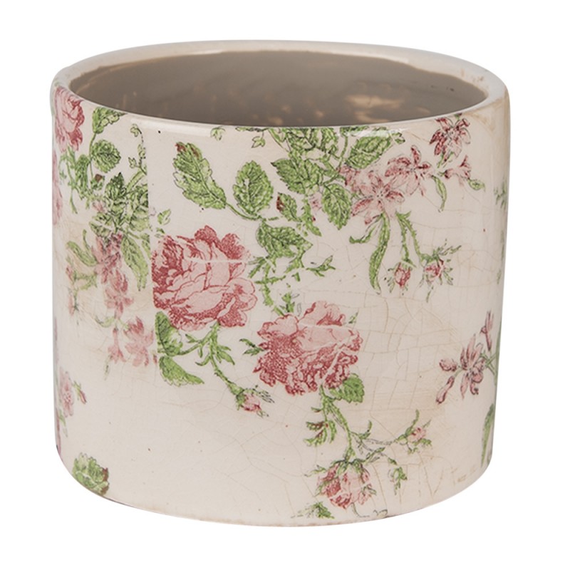 6CE1623S Pot de fleurs Ø 12x10 cm Beige Rose Céramique Fleurs Pot de fleurs d'intérieur