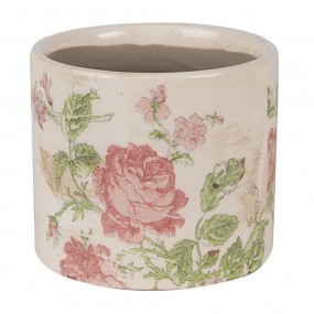 26CE1623XS Pot de fleurs Ø 11x9 cm Beige Rose Céramique Fleurs Pot de fleurs d'intérieur