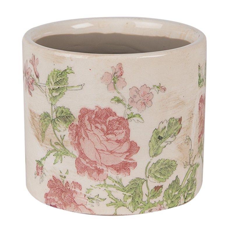 6CE1623XS Pot de fleurs Ø 11x9 cm Beige Rose Céramique Fleurs Pot de fleurs d'intérieur