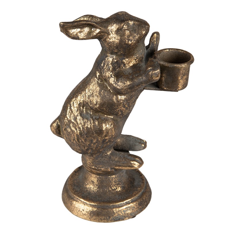 6Y5322 Candle holder Rabbit 10x7x16 cm Gold colored Iron Candle Holder