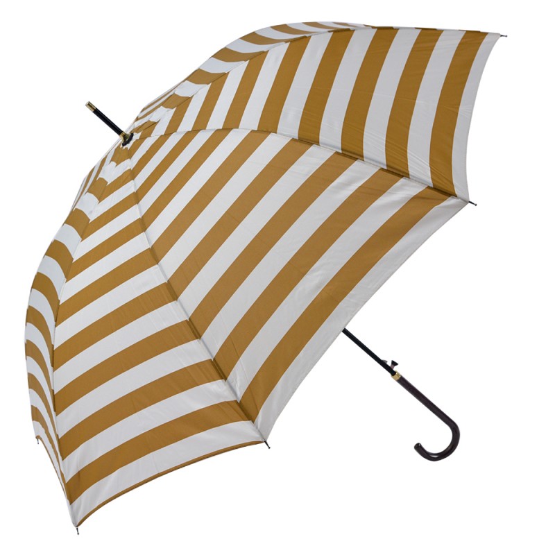 JZUM0053 Paraplu Volwassenen  Ø 100 cm Bruin Polyester Strepen Regenscherm