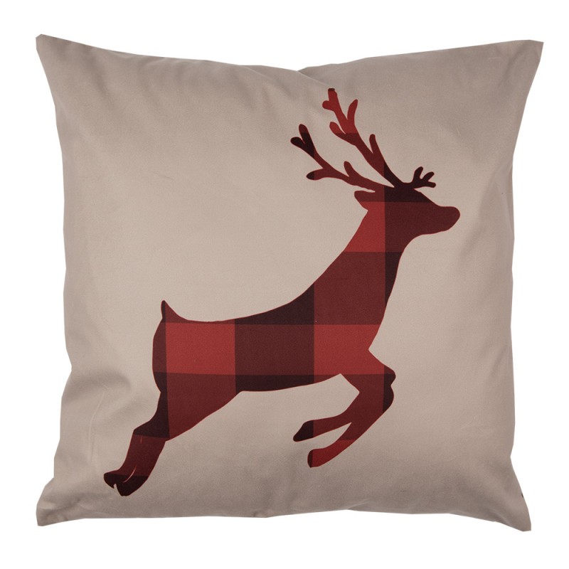 TX22 Kissenbezug 45x45 cm Rot Braun Polyester Hirsch Dekokissenbezug