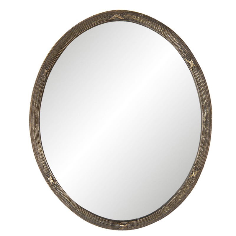 62S181 Mirror 22x27 cm Brown Plastic Oval Large Mirror