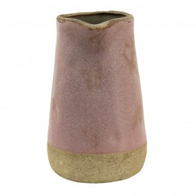 26CE1381L Decoration can 2200 ml Pink Beige Ceramic Decorative Vase