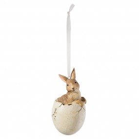 26PR2190 Ciondolo Ø 5x11 cm Marrone Plastica Coniglio Ovale Decorazione di Pasqua
