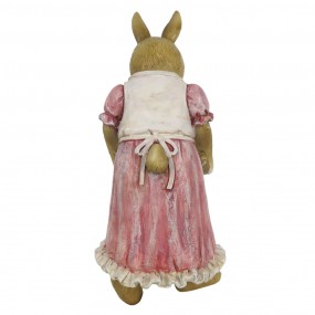 26PR3325 Figurine Rabbit 9x8x17 cm Brown Pink Polyresin Home Accessories