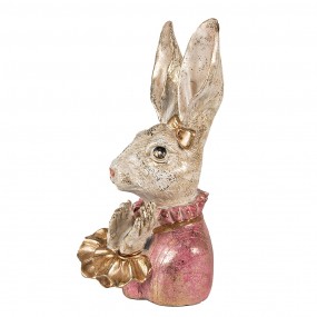 26PR3887 Figurine Rabbit 11x12x24 cm Beige Pink Polyresin Home Accessories