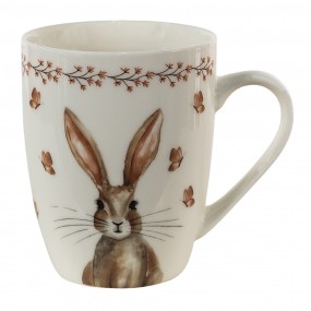 2REBMU Mug 350 ml Beige Brown Porcelain Rabbit Tea Mug