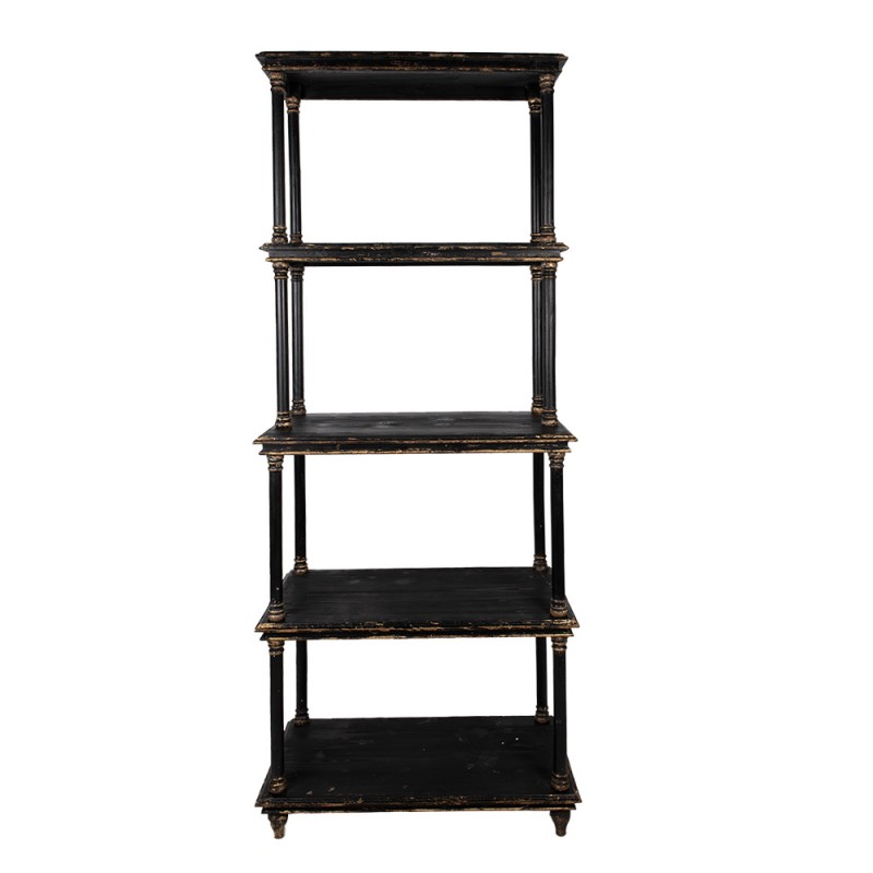 5H0679Z Bookcase 80x40x210 cm Black Wood Shelving Unit