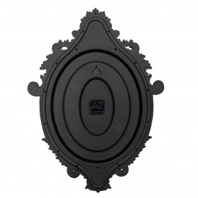 25KL0236 Wanduhr 56x6x76 cm Silberfarbig Kunststoff Glas Oval Hängeuhr