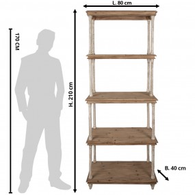 25H0679 Boekenkast  80x40x210 cm Bruin Hout