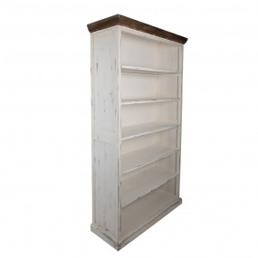 25H0681W Bücherschrank 120x40x210 cm Weiß Holz