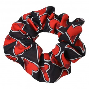 2JZCO0020 Scrunchie Hair Elastic Red Black Synthetic Hearts