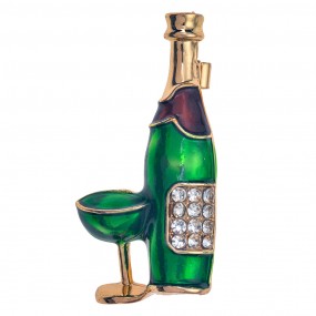 2JZPI0083 Spilla da donna Calice da vino Verde Metallo Spilla