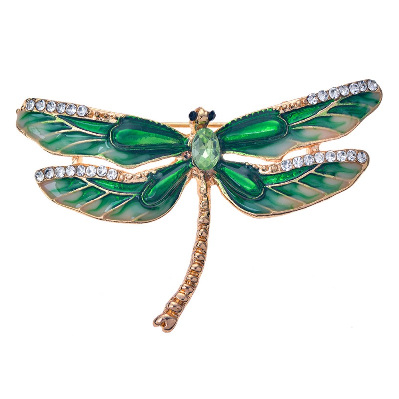 JZPI0090 Women's Brooch Dragonfly Green Metal Brooch