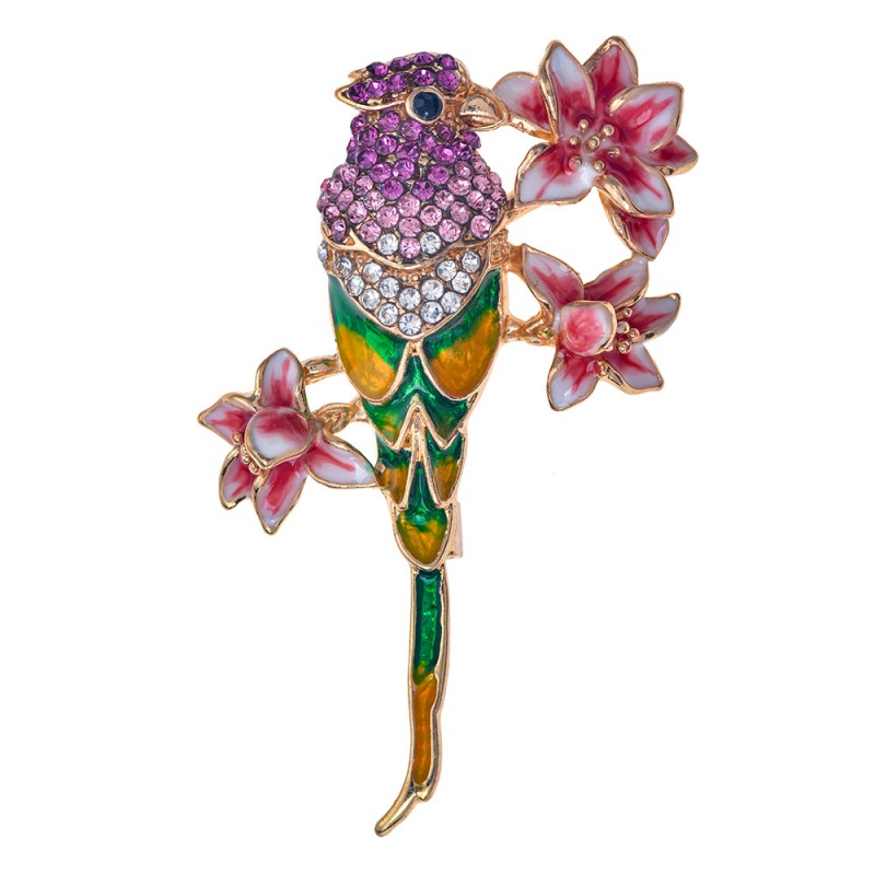 JZPI0091 Women's Brooch Parrot Pink Metal Brooch