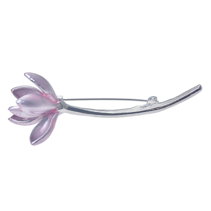 JZPI0095 Damenbroche Blume Rosa Metall Brosche