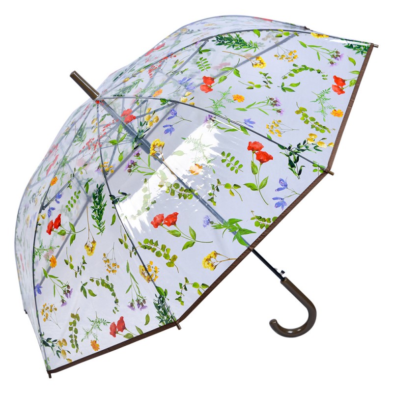 JZUM0066CH Paraplu Volwassenen  60 cm Transparant Kunststof Bladeren