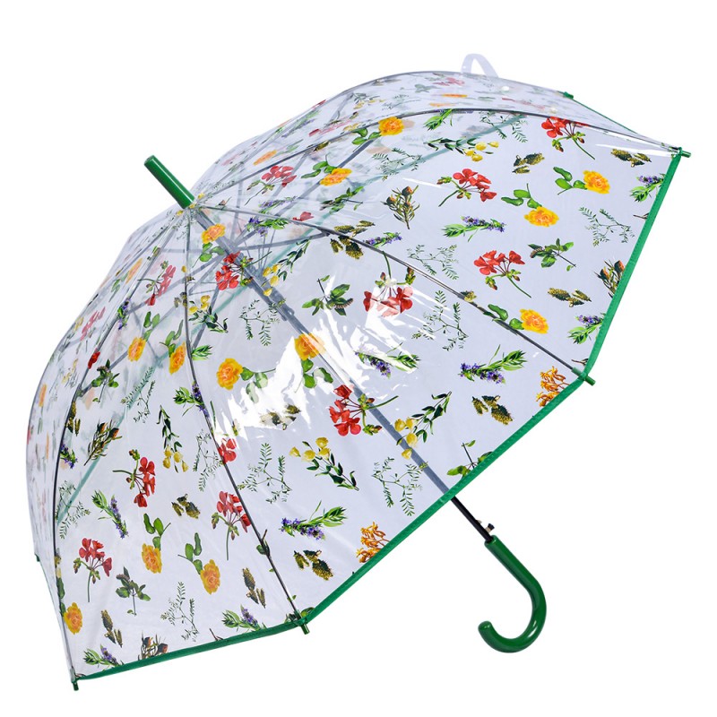 JZUM0066GR Adult Umbrella 60 cm Transparent Plastic Leaves