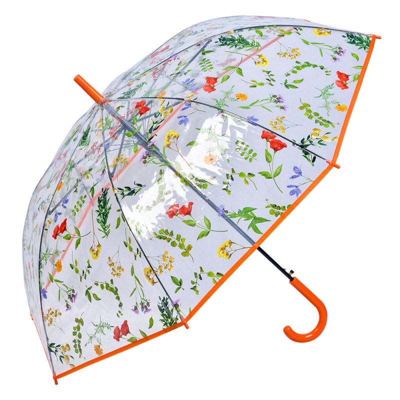JZUM0066O Adult Umbrella 60 cm Transparent Plastic Leaves