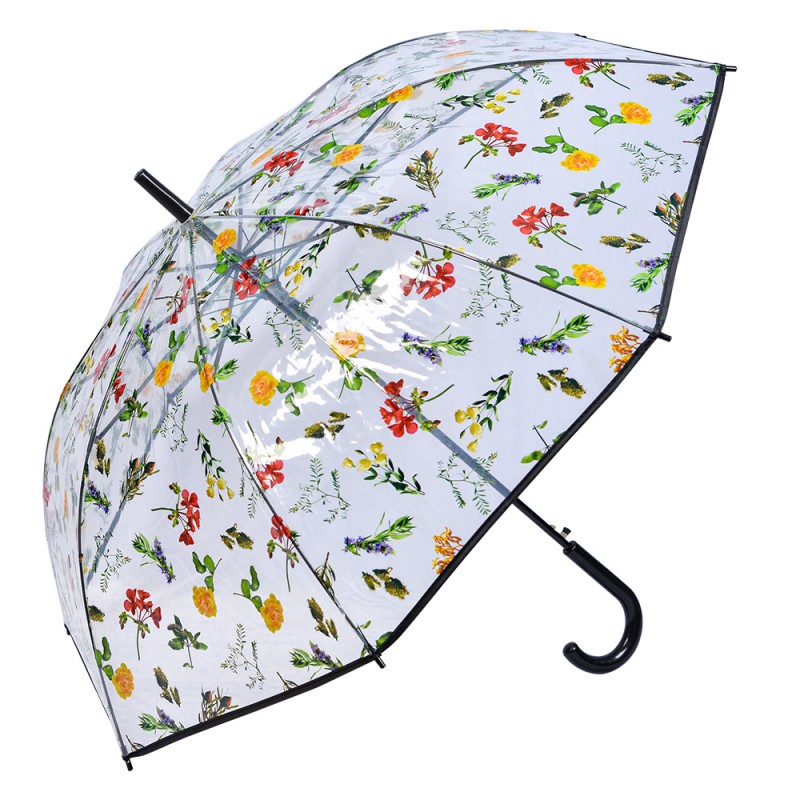 JZUM0066Z Paraplu Volwassenen  60 cm Transparant Kunststof Bladeren