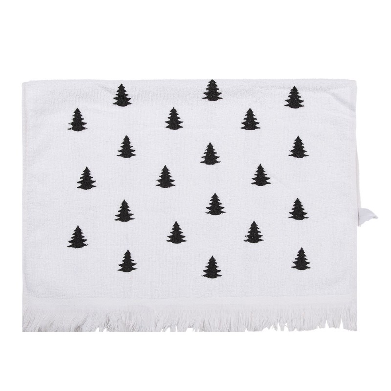CTBWX Guest Towel 40x66 cm White Black Cotton Christmas Trees Toilet Towel