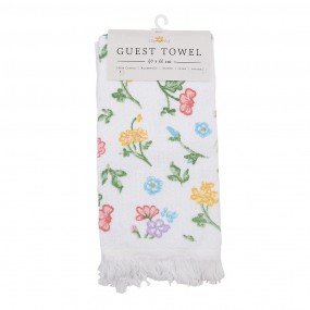 2CTCFL Guest Towel 40x66 cm White Yellow Cotton Flowers Toilet Towel