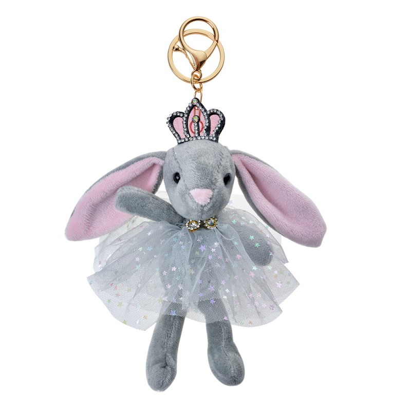 TW0578 Keychain Rabbit Grey Synthetic