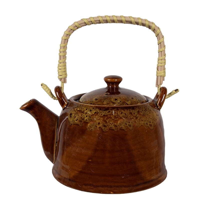 6CETE0136 Teapot with Infuser 750 ml Brown Yellow Ceramic Tea pot