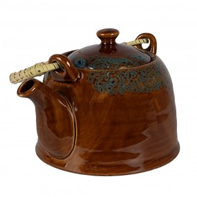 26CETE0137 Teekanne mit Filter 750 ml Braun Blau Keramik Kanne für Tee