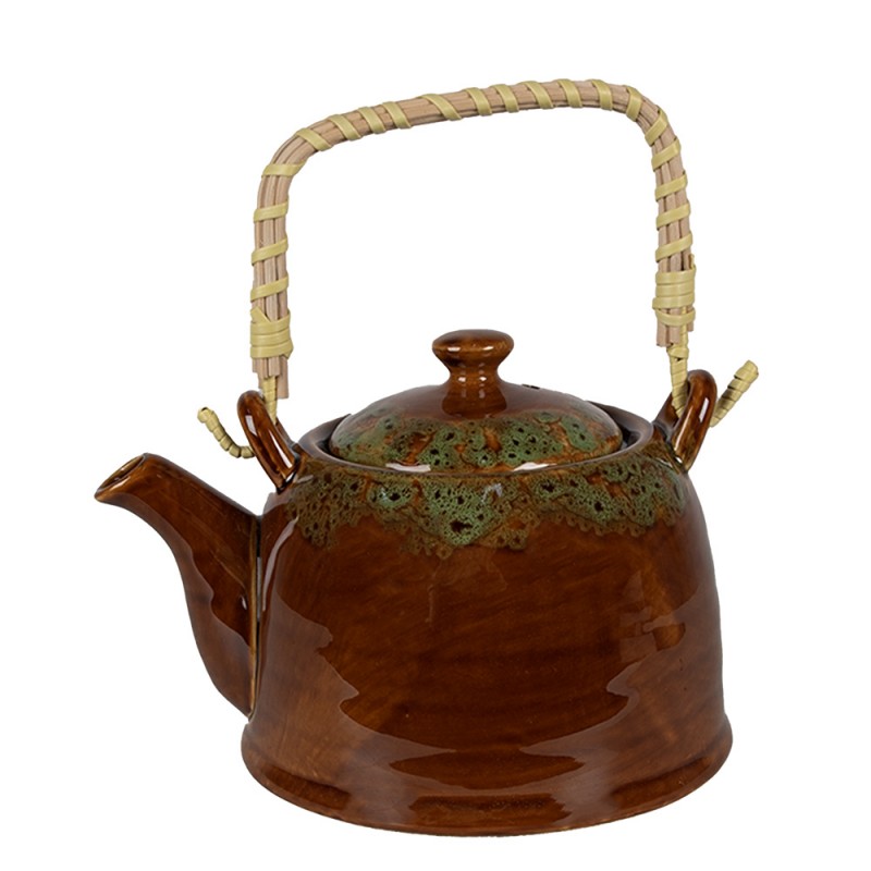 6CETE0140 Teapot with Infuser 750 ml Brown White Ceramic Tea pot