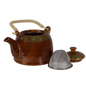 26CETE0140 Teapot with Infuser 750 ml Brown White Ceramic Tea pot