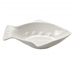 26CEBO0057 Schälchen Fisch 19x15x4 cm Weiß Keramik Servierplatte