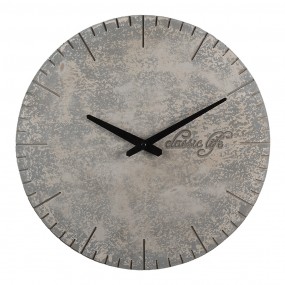 26KL0709 Wall Clock Ø 40 cm Grey MDF Round Hanging Clock